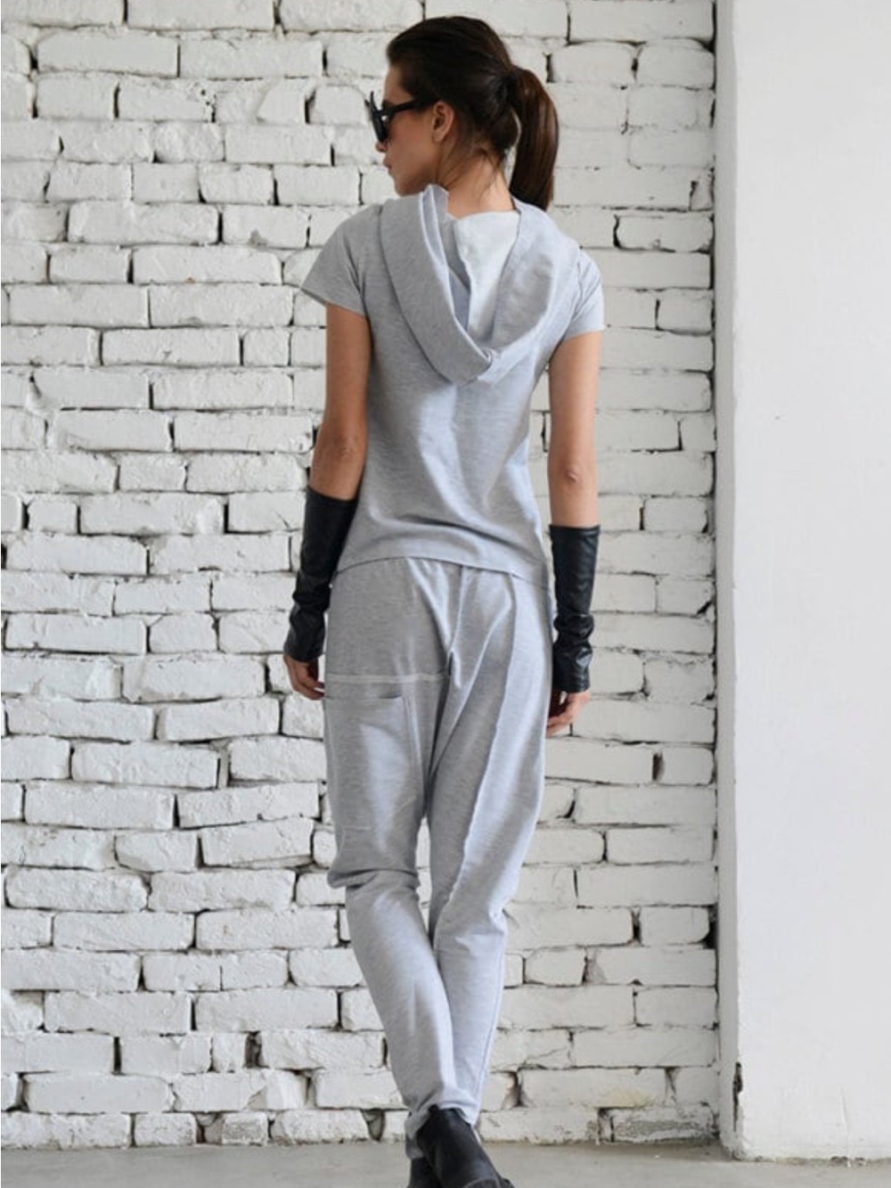 Women's Gray Hooded Lounge tracksuit